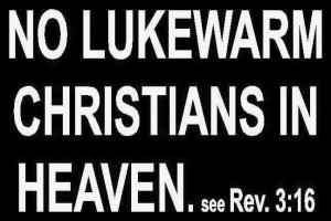 Lukewarm Christian - When you claim you are a Christian, you have already given up everything to Jesus. There is no way you can just play safe and go in the middle. There is no such thing as a lukewarm Christian. Be passionate with Christ.