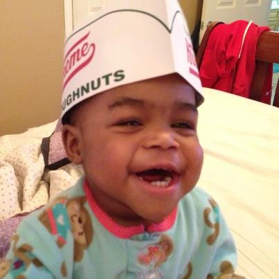 Amyra - This is the hat they put on Amyra when my sister and BIL had breakfast at Krispy Kreme a couple of weeks ago.
