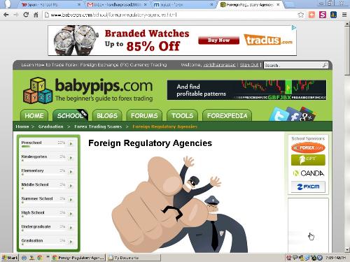 Money - screen shot of babypips site