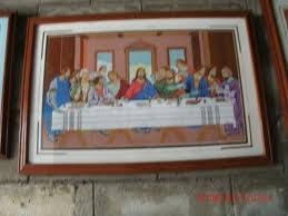 My Last Supper Cross Stitch project - It took me 10 years to sew this Last Supper, but finally I ended it two years ago. It´s already framed hanging in our dinning room.