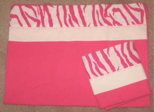 Pink Zebra Pillow Case - I will be making matching pillow cases for the quilts I make.