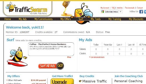 My Traffic Swarm - No ''Create a new ad'' button :(.