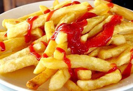 French Fries - Fries covered in ketchup