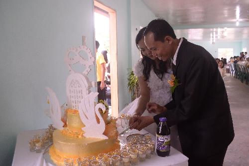 wedding cake - wedding cake cutting: conquering tasks together and providing for one another.