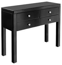 Four Drawer Console Table - Black Mirrored Console Four Drawer Console Table - Black Mirrored Console