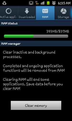 ram - this shows when you open task manager.. mine is android too so i hope you have this too.