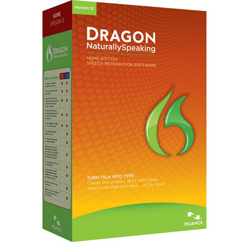 Dragon NaturallySpeaking 12 Home Edition - Voice recognition software program that works like a personal secretary for all your typing needs with the computer. Available for WIN/MAC/Android OS