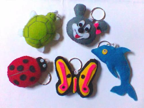 Key Chains  - I made cute key chains from flannel.