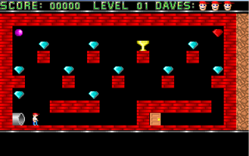 Dangerous Dave Level 1 - Starts easy but gets really hard