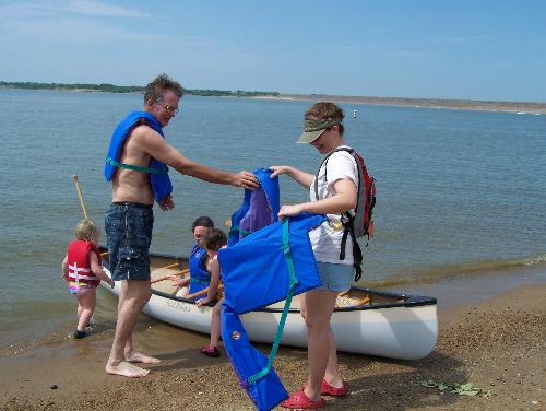 Canoeing at Lake Kanopolis - My daughter brought her girls for a visit two summers ago. A friend of hers met us at the lake and we enjoyed the canoe and the water.