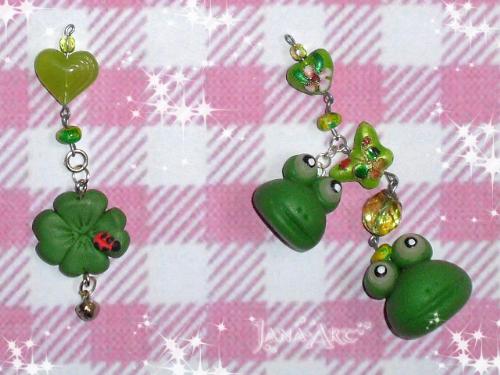 Frogs pendants - just made in cold porcelain