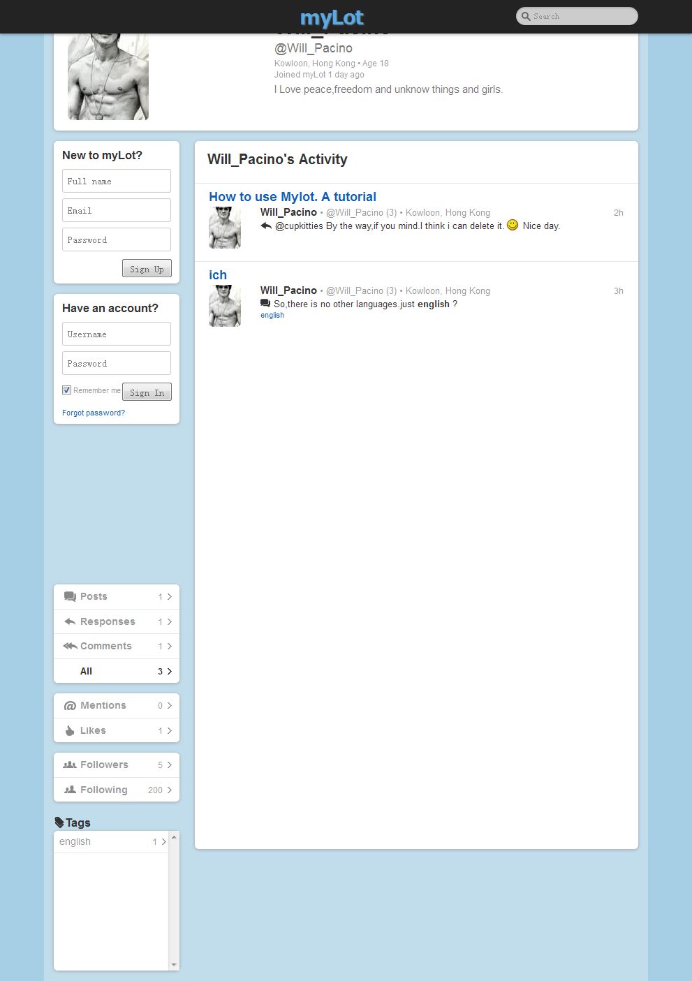 mylot not displaying right look at the top