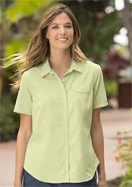 Women Short Sleeve Oxford Shirt