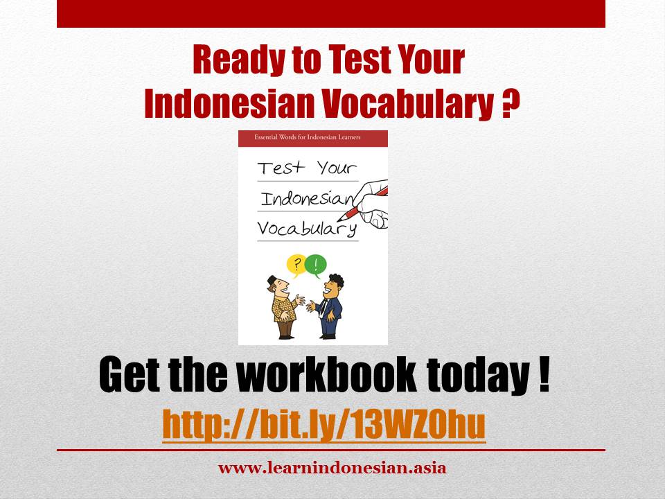 Learn Indonesian Vocabulary Book that I just bought 