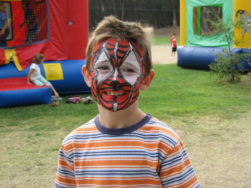 Son at Church party - My son at a church party got his face painted