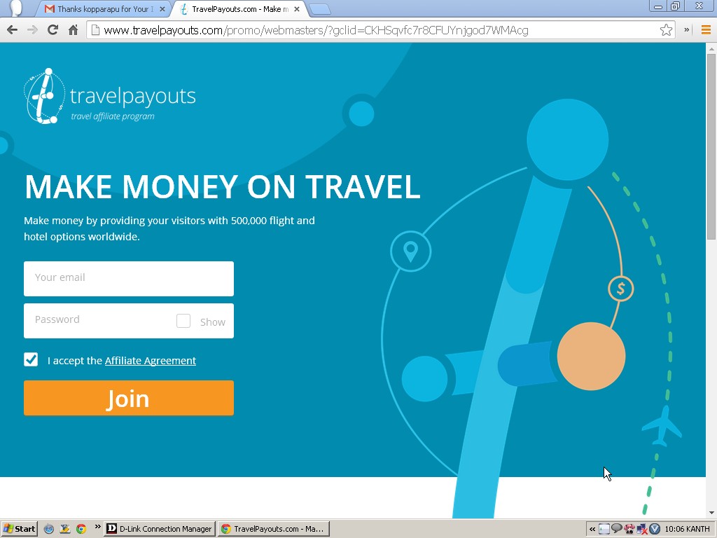 Screen shot of Travel Payouts