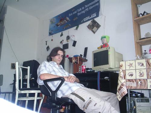 Me in my ex-room - This is me sitting on the chair in my ex-room. Good memories with that room, but everything passes.