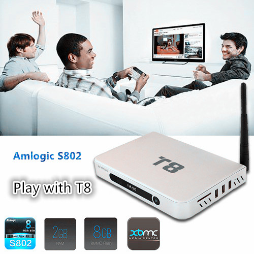 Amlogic S802 smart tv box t8 with xbmc quad core bluetooth 4.0