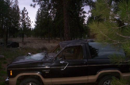 sons truck - This is my sons truck 3 days after I got it for him for his b-day.. totaled it on a roll over. he and his friend were un hurt thank goodness