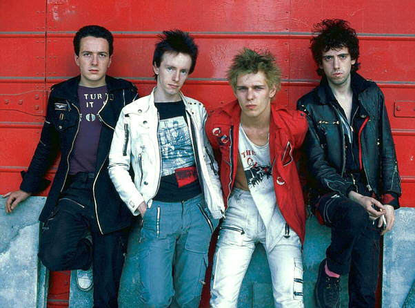 The Clash - The Clash posing in the street  from left to right: Joe Strummer, Topper Headon, Paul Simonon, Mick Jones