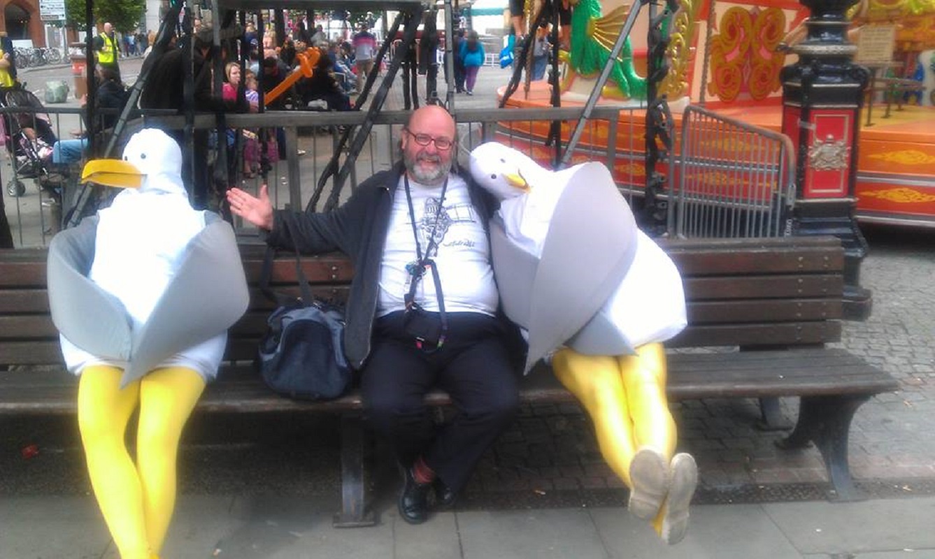 Me with two people dressed as seagulls Me with two people dressed as seagulls