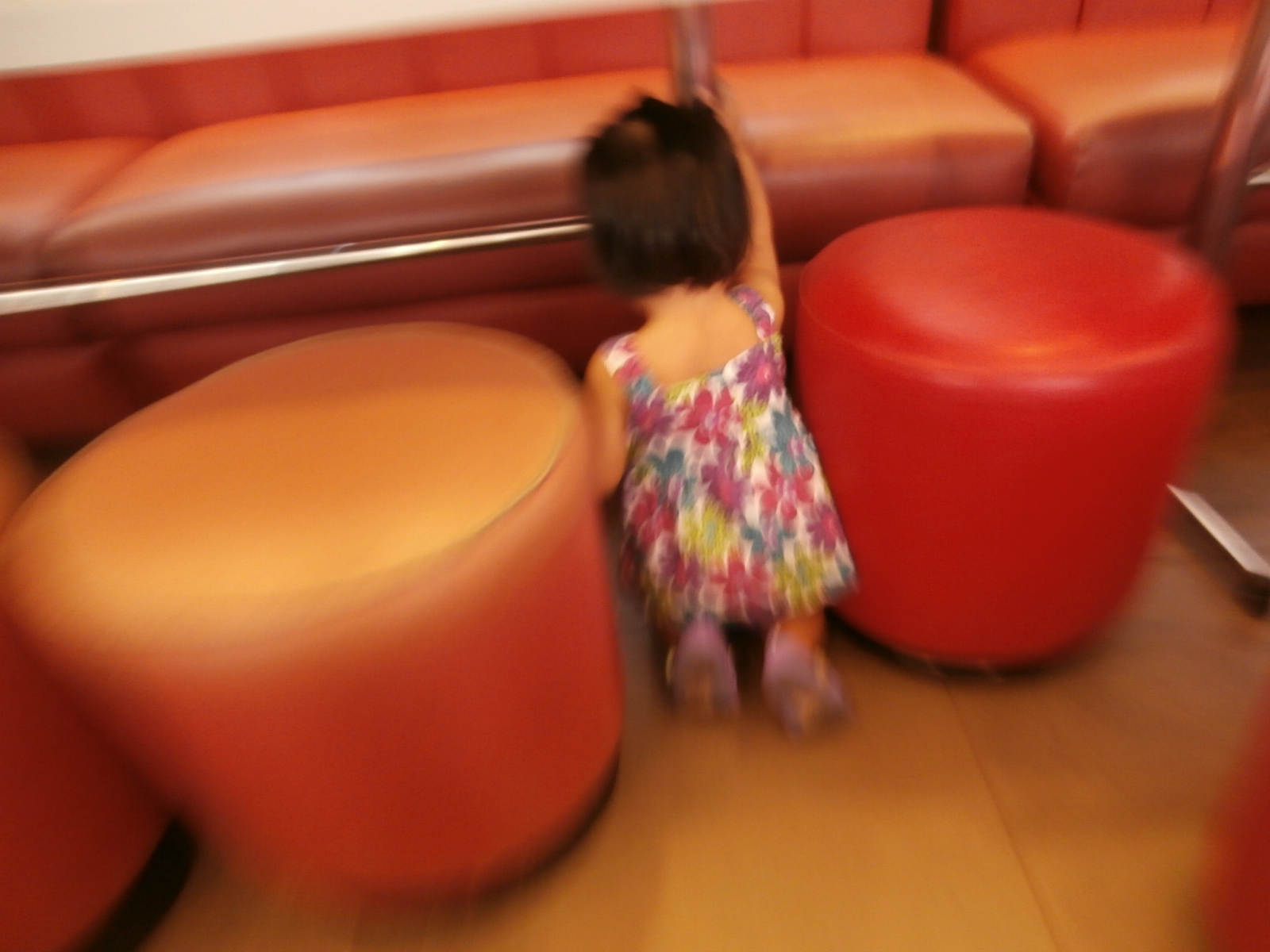 a kid playing at Jollibee she is only 1 kid for now 