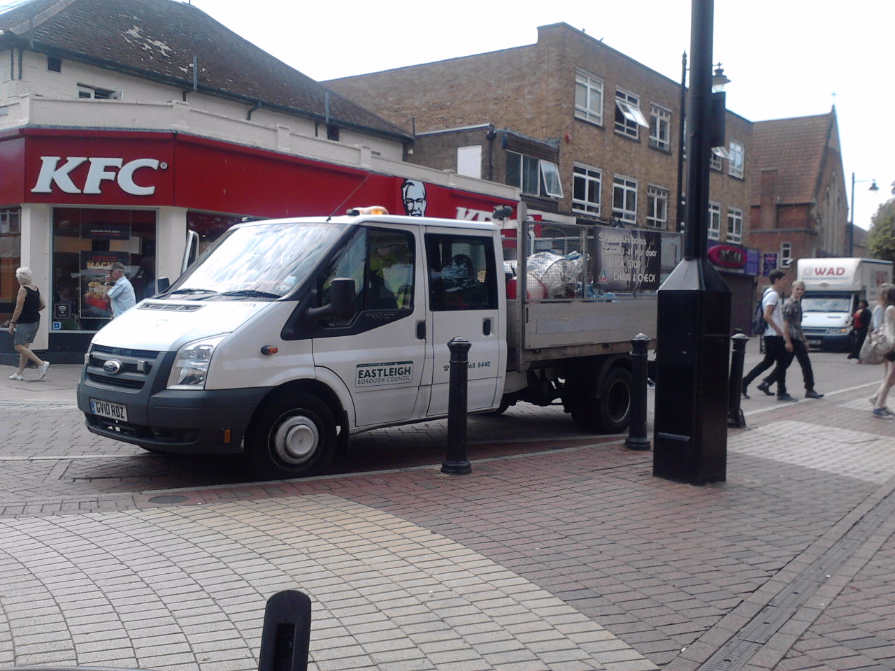 Emptying the bins in Eastleigh Town Centre