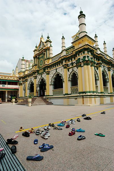 footwear outside temple