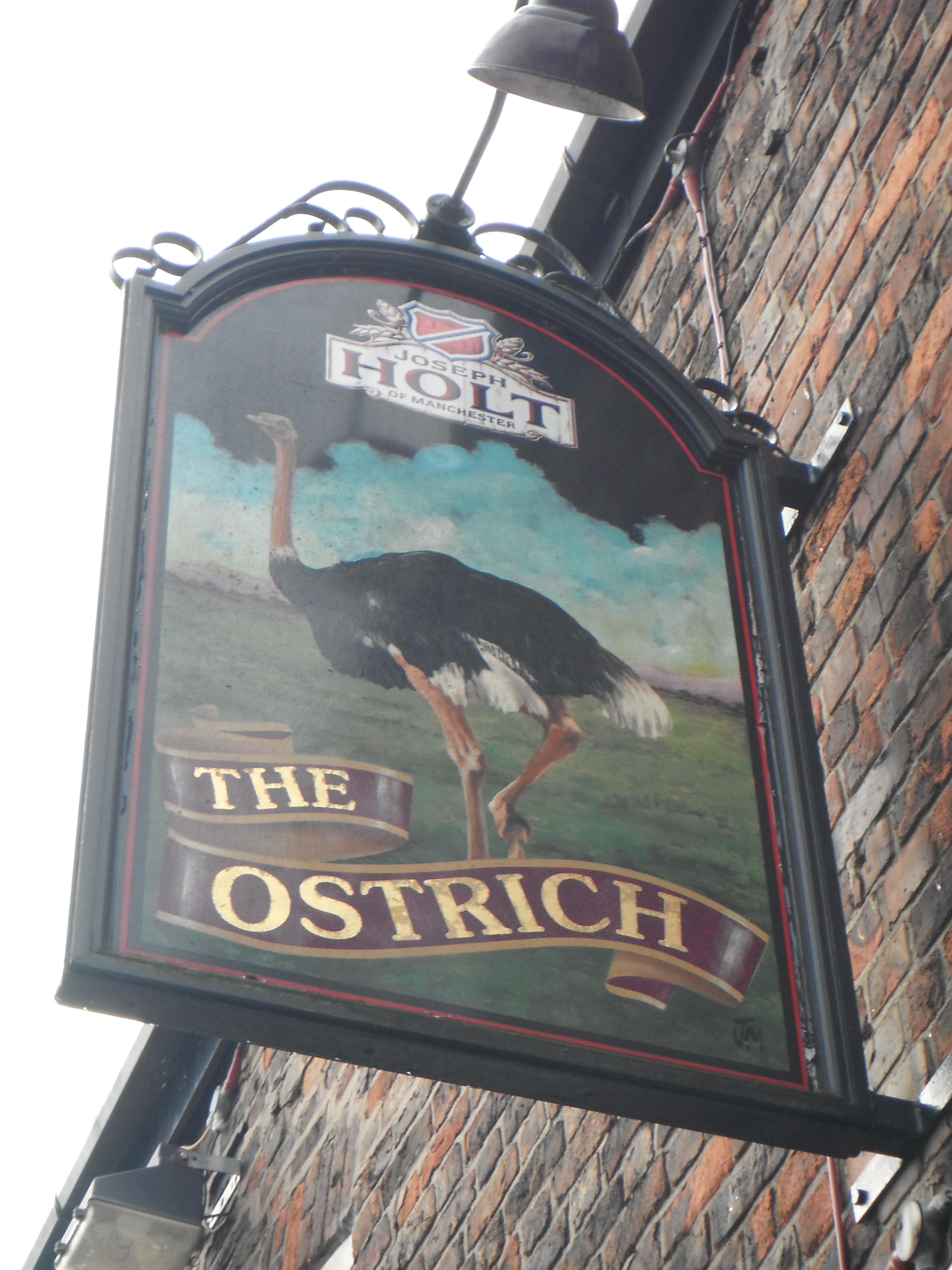 Photo – The Ostrich Inn sign, Prestwich, North Manchester Photo – The Ostrich Inn sign, Prestwich, North Manchester
