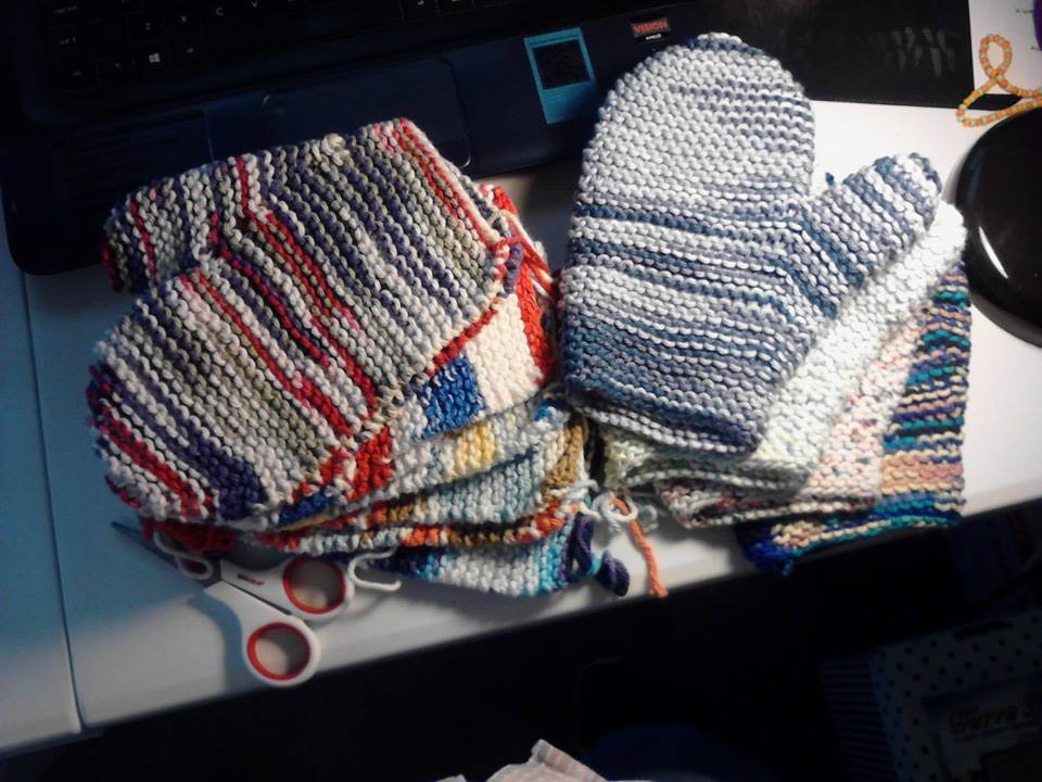 Knitted Bath Mitts