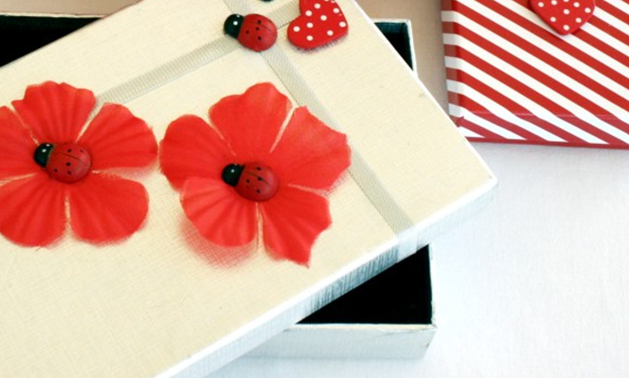 Add some interesting items to your gift boxes with a strong non toxic glue Add some interesting items to your gift boxes with a strong non toxic glue