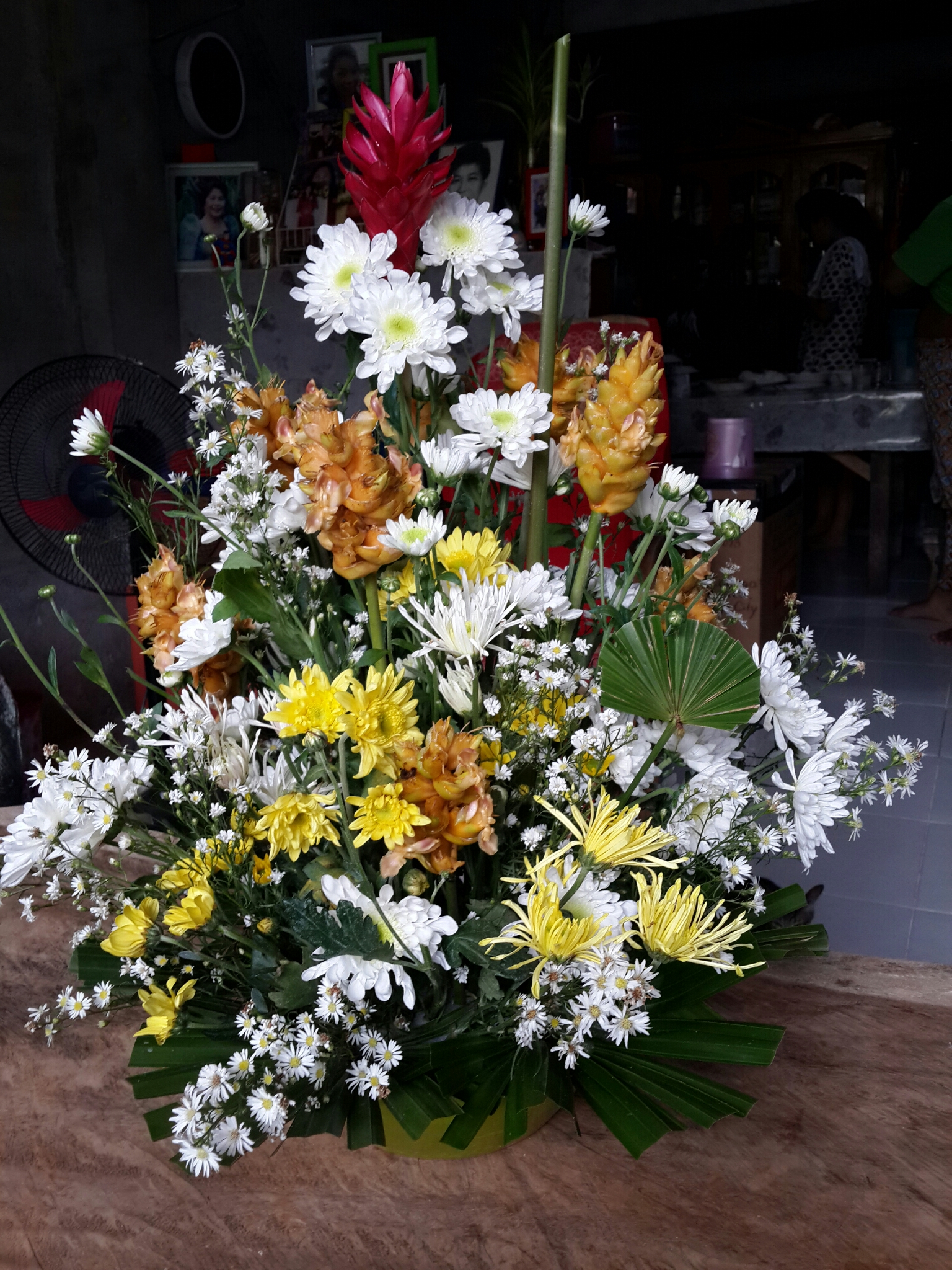 Image is mine. It is my dearly beloved's floral arrangement for our late Mama Virgie.