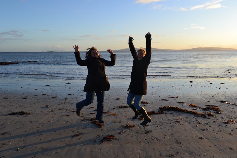 Jumping in the sunset on Galway Bay - Ireland 2011 - Put my dads ashes in the sea. 