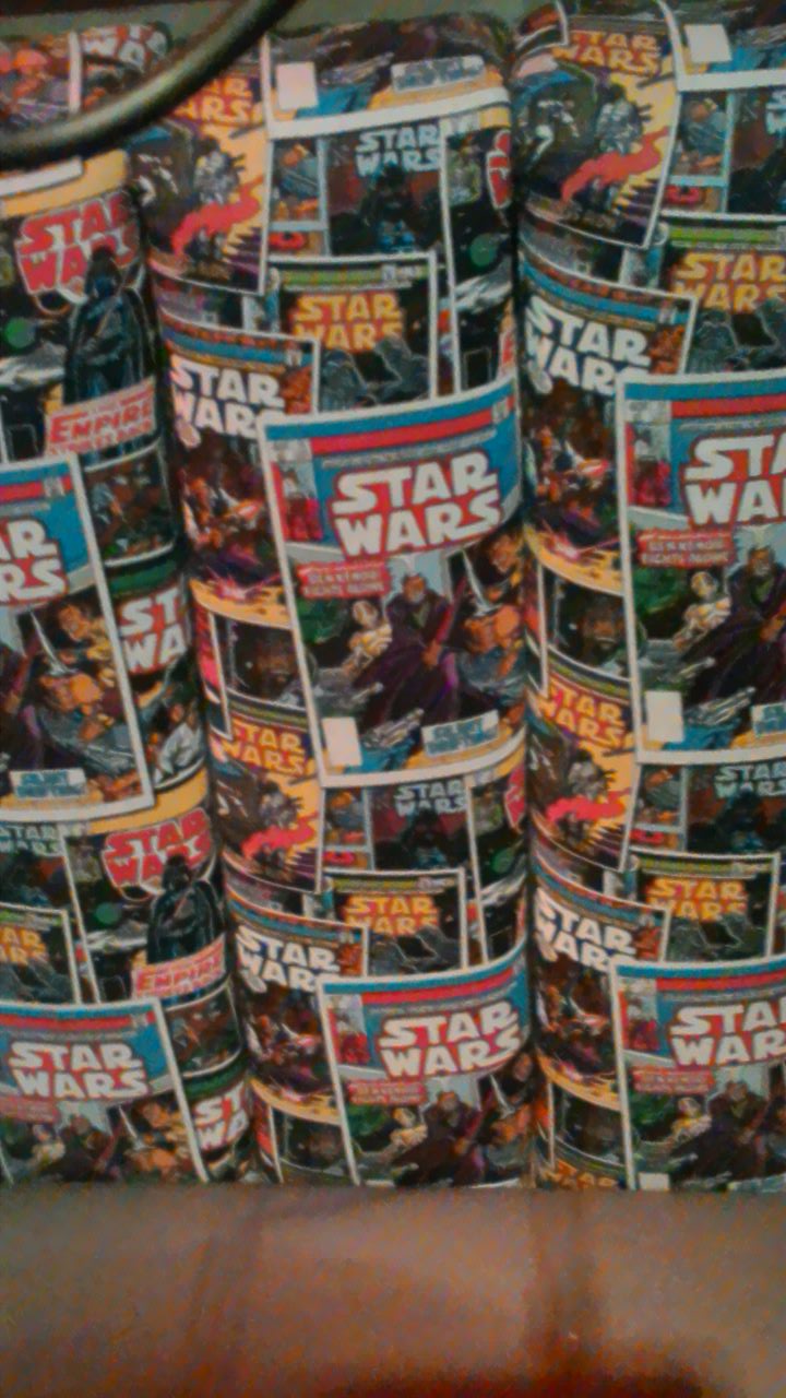 Photo taken by me – Star Wars comics seat covers – FAB Café, Manchester 