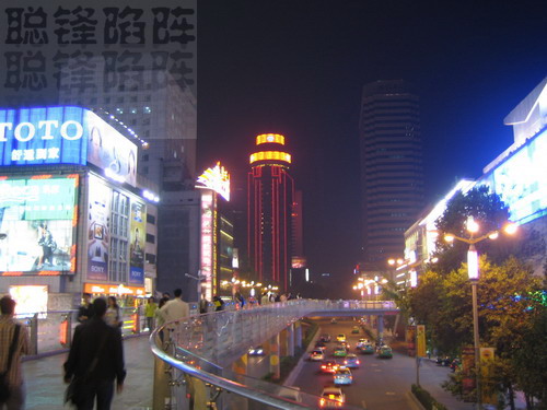 the colour of night -  in chunxi Rd in chnegdu, this road is the most busy street in chengdu.