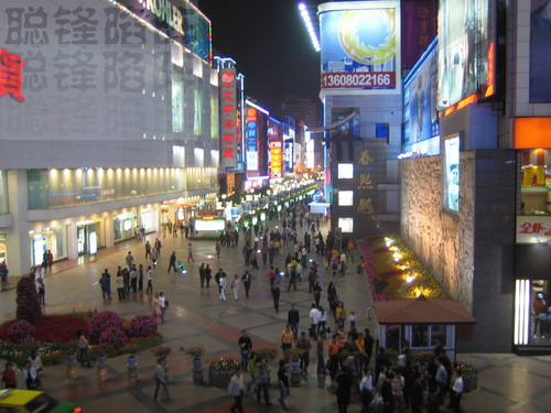 the colour of night - in chunxi Rd in chnegdu, this road is the most busy street in chengdu.
