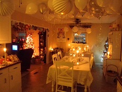 Some decorating we are doing for our annual December birthday party.