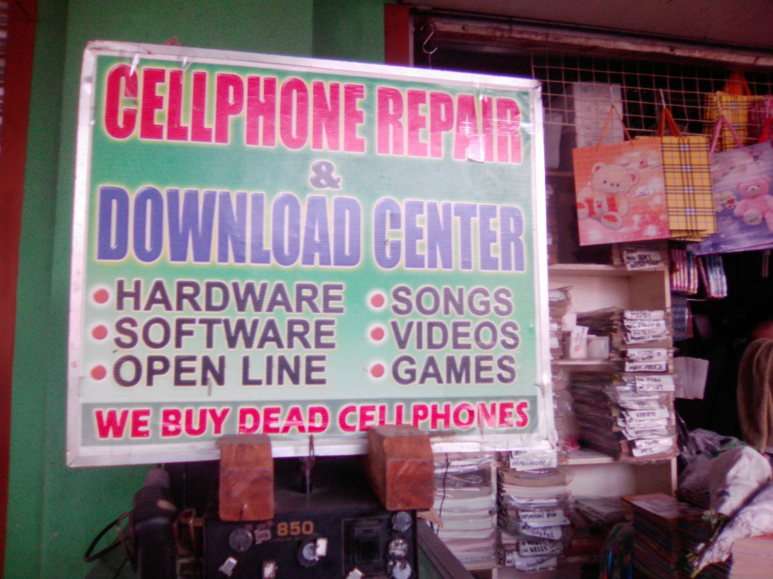 the poster with the DEAD CELLPHONE taken by me!