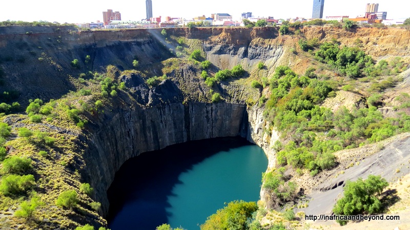 The Kimberley Big Hole with the City in the background 