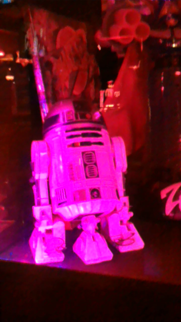 Photo taken by me – R2D2 in FAB Café, Manchester 