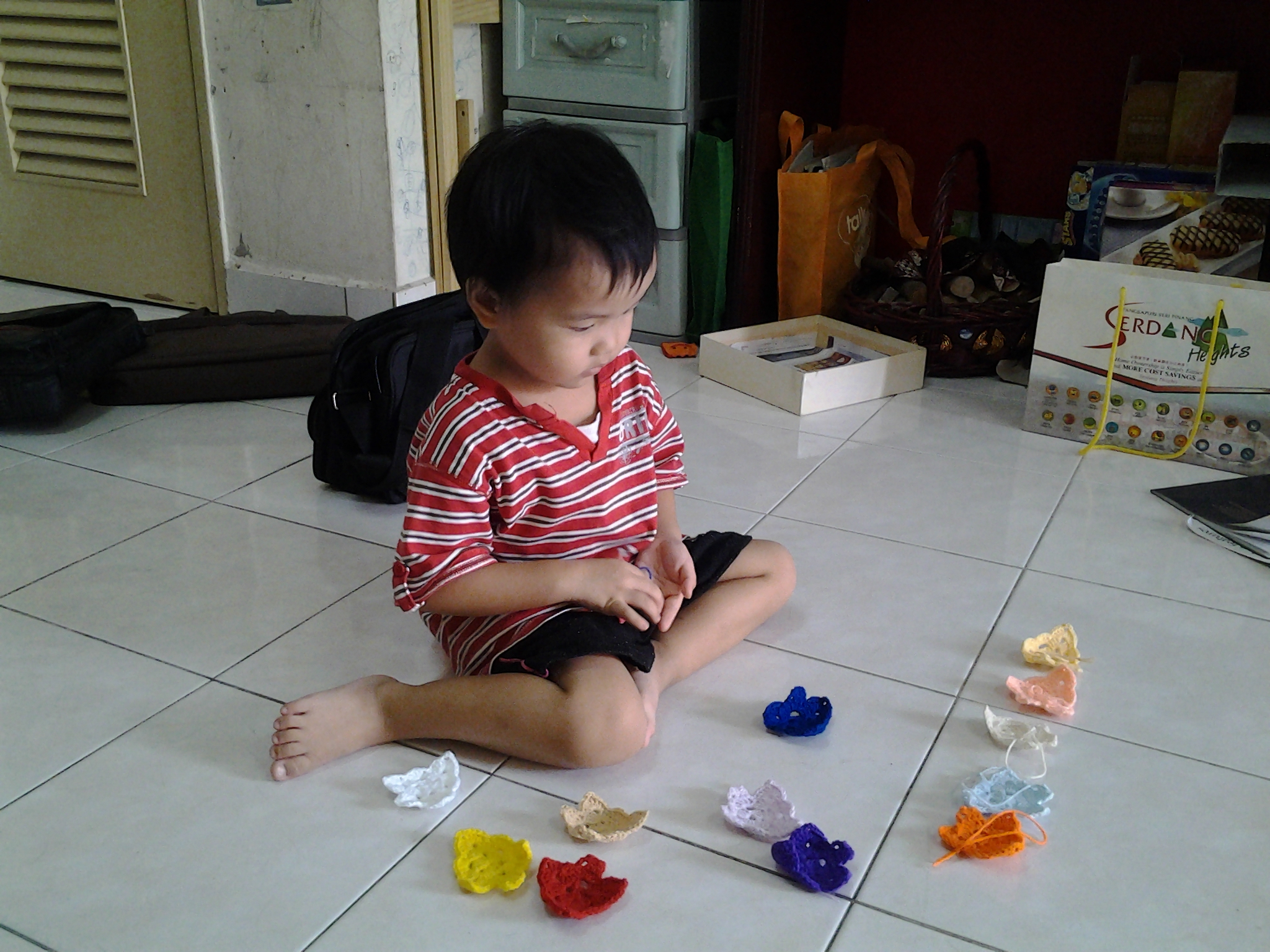 My little girl is playing color matching game My little girl is playing color matching game