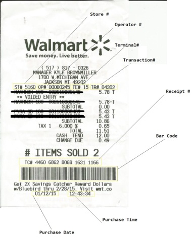WalMart Receipt