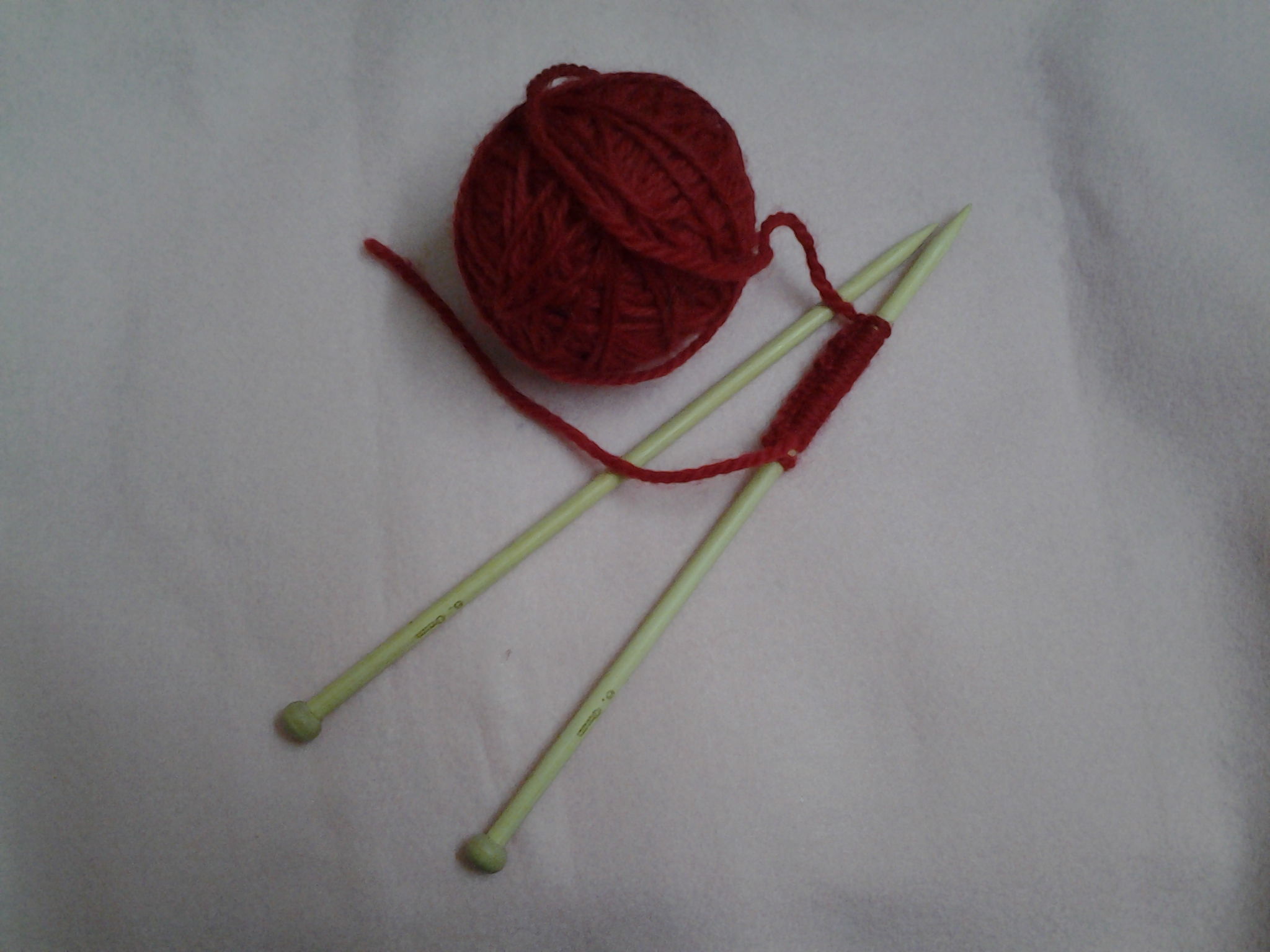 First knitting lesson First knitting lesson
