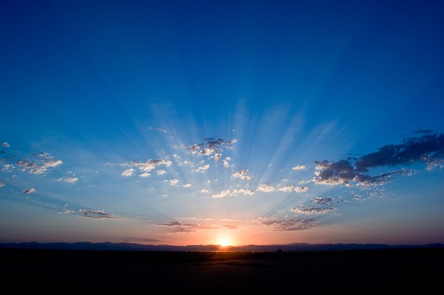 Sunrise image from Pixabay