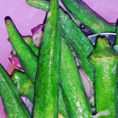 Okra sauteed in butter, onions and garlic. 