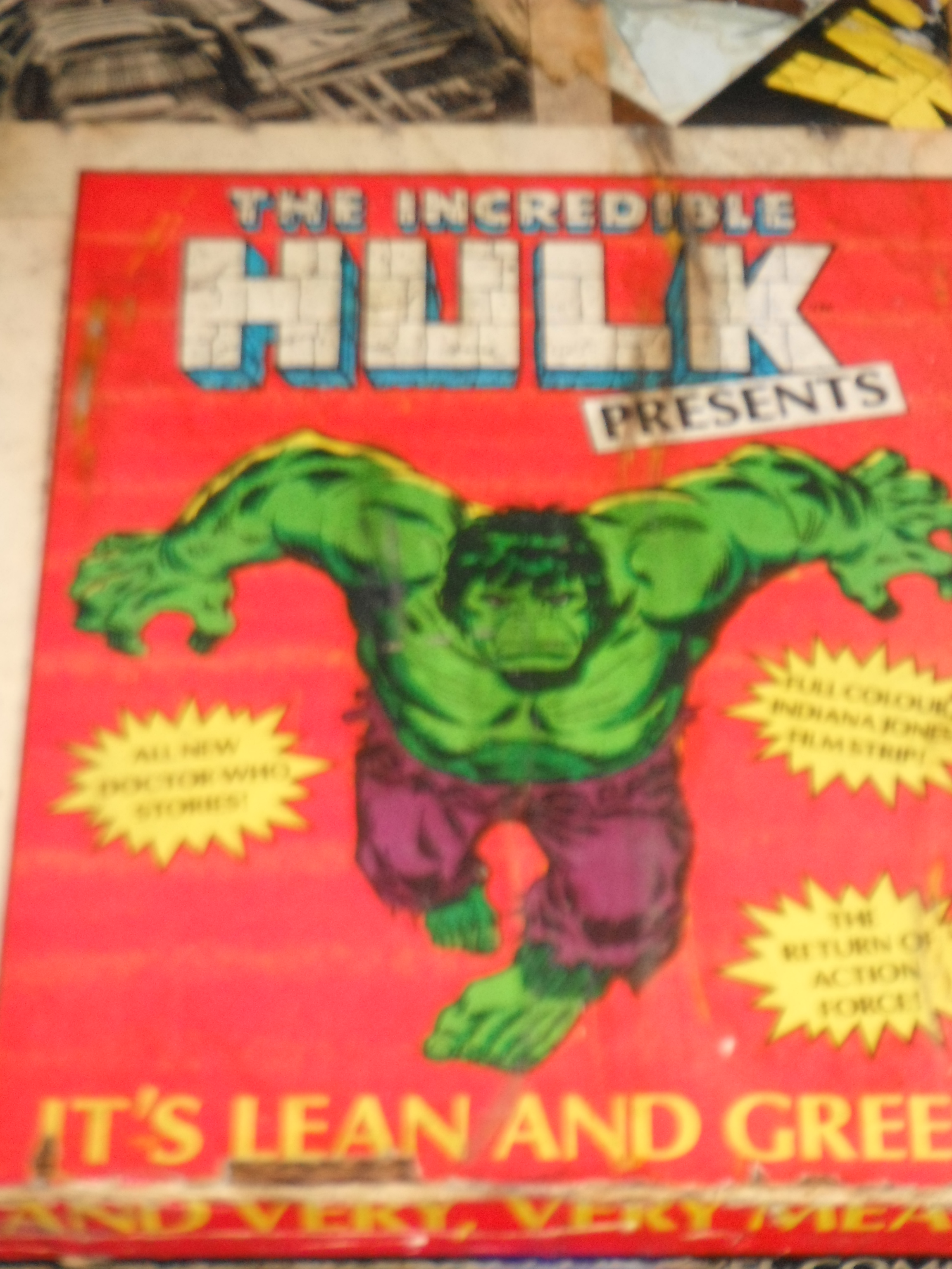 Photo taken by me – Hulk comic table cover, FAB Café, Manchester 