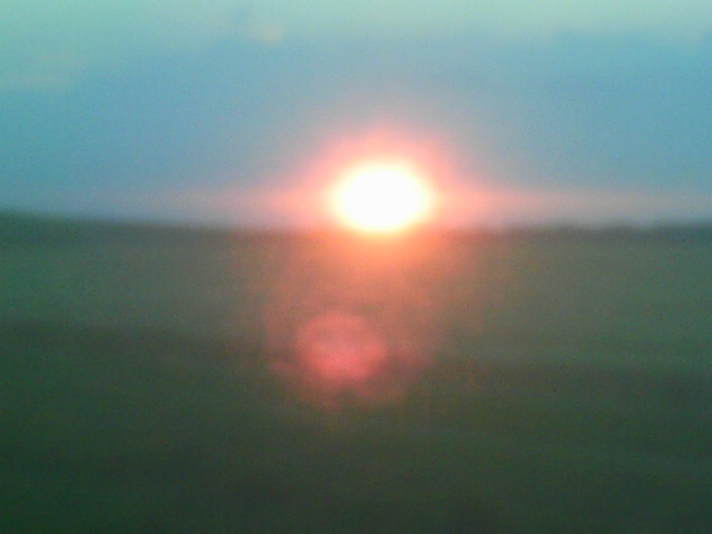The sun on the horizon