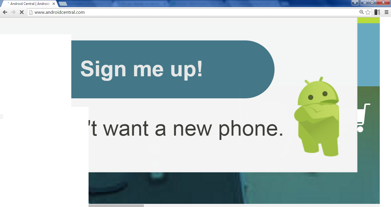 Website that is not mobile friendly