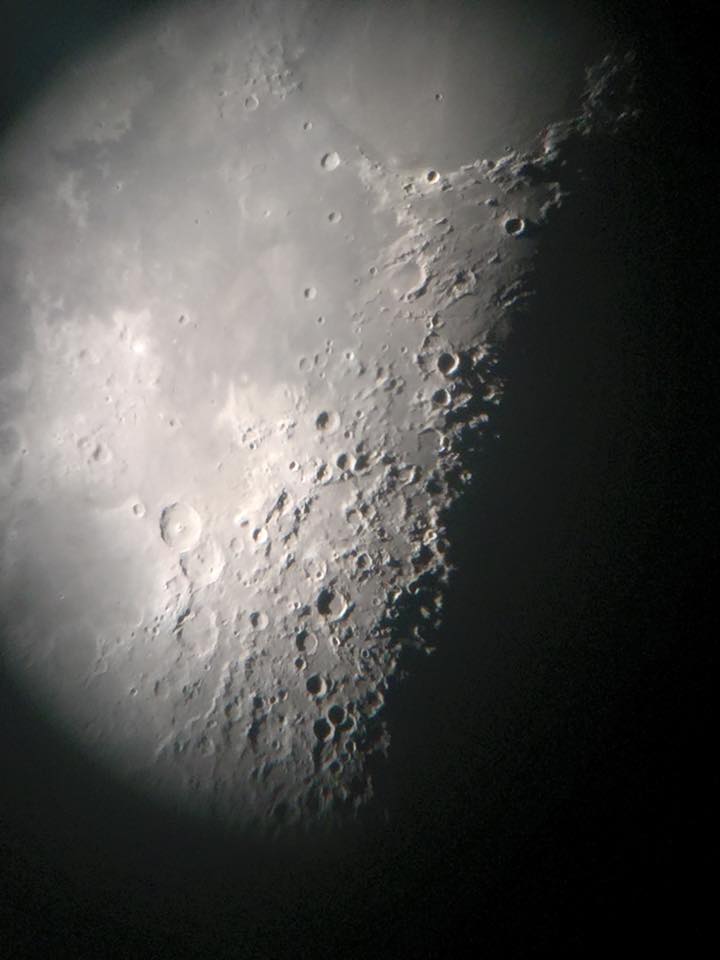 Moon through the telescope at Sutherland SA
