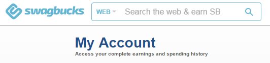 Swagbucks "My Account" page Swagbucks "My Account" page